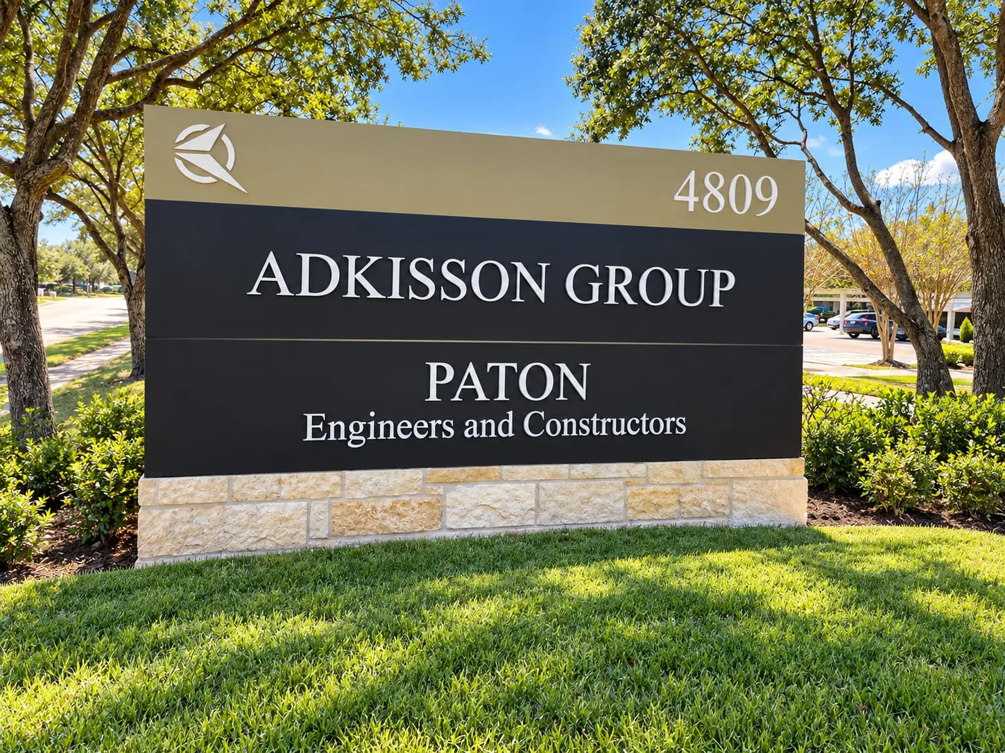 Elegant Corporate Entrance Monument Sign